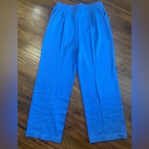 ST. JOHN COLLECTION MARIE GRAY Santana Knit Pants Blue Sz 14 Pull On Pockets